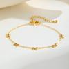 18K Gold PVD Plated Stainless Steel Bow Knot Charm Bracelet Necklace for Women Jewelry Set Gift Waterproof Hypoallergenic