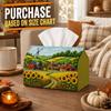 1pc Pastoral Farm Landscape Tissue Box | Multi-Functional Autumn Napkin Dispenser, Suitable for Home, Fall Car Decoration Windmill Sunflower Field - A