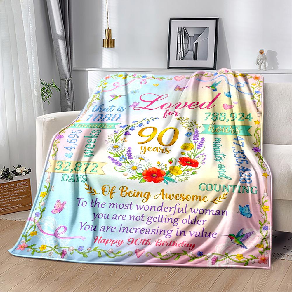 Vintage 1936 Anniversary Greetings Flannel Blanket-Soft and Suitable for Sofas,Beds,Offices,Travel,All Seasons,Great Gift for Holidays and Birthdays.