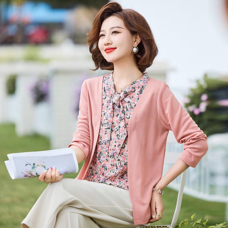 

Qianlian Women s Mock Two-Piece Tie-Neck Knit Top 5XL