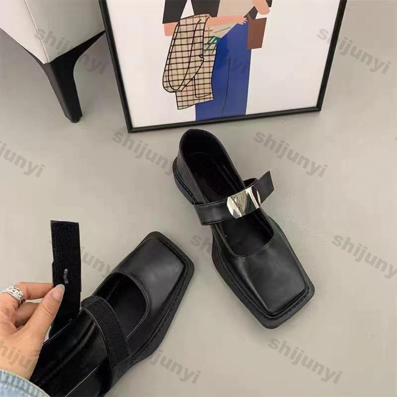 Fashion Women Square Toe Mary Jane Shoes Spring British Style Platform Single Shoes Women Soft Comfortable Slip-on Loafers Zapatos Mujer