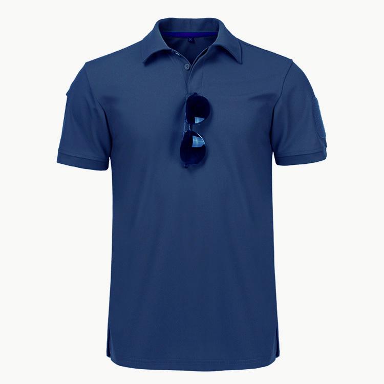 Military Tactical T Shirt Outdoor Sport Quick Dry Lapel Short Sleeve Shirt Summer Hiking Training Tee Men Clothing Casual Tops KTB