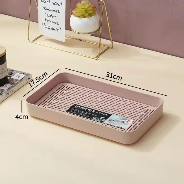 Double-Layer Plastic Draining Tray: Durable Household Tea, Bowl & Chopstick Storage Rack
