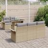 VidaXL Ensemble de canapés de jardin 6 pièces avec coussins beige en résine tressée 3348196