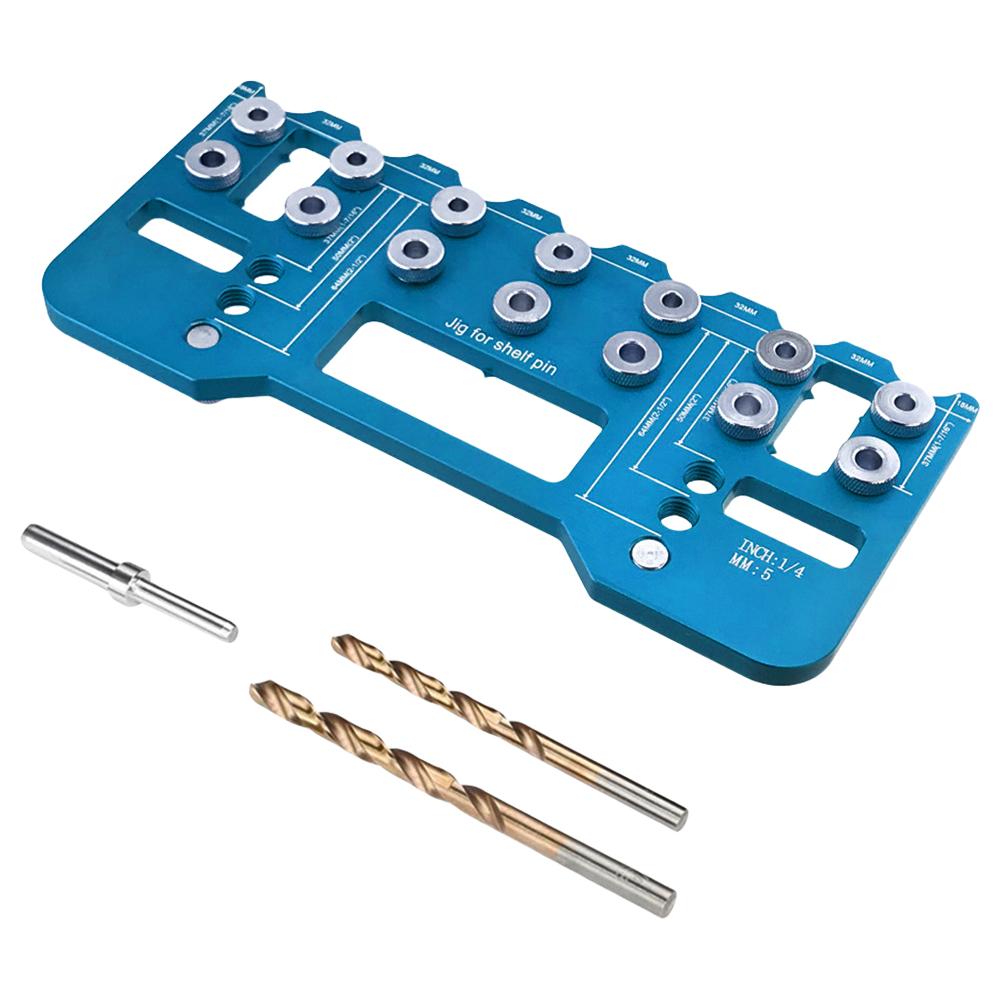 Pocket Hole Jig Kit Adjustable Handle Pitch Punch Hole Locator Straight Hole Drilling Template for Carpentry Installation Hinge