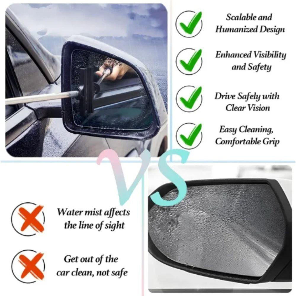 Telescopic Retractable Car Rearview Mirror Wiper Glass Rain Cleaning Tool  Rainy Weather