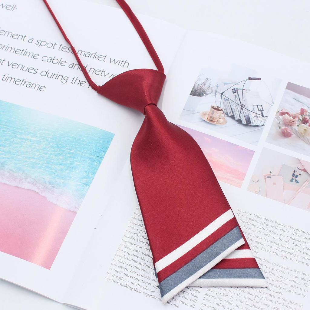 Korean Style Silk Blend Double Layer Bow Tie for Women - Academy Style JK Uniform