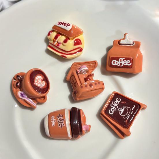 6Pcs Coffee Theme Refrigerator Magnet Resin Decorative Fridge Magnet Memo Notes Photo Holder for Home Kitchen Office