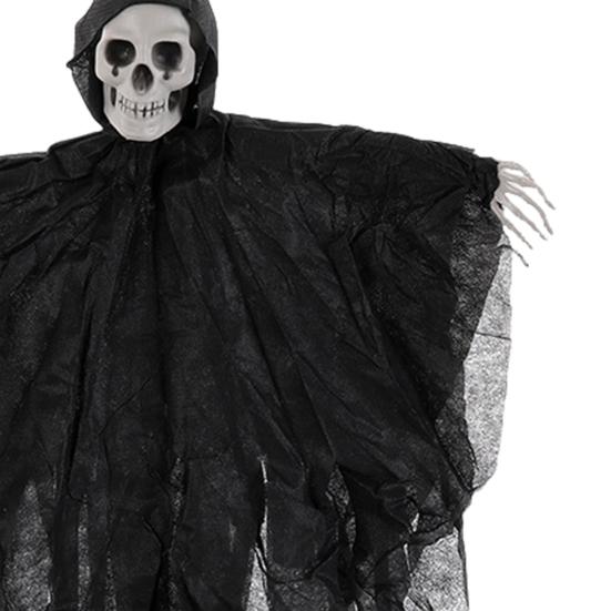 Halloween Hengende Skalle Spøkelse Skummel Grim Reaper Skjelettdekorasjon for Utegård Veranda Spøkelseshus Festdekor