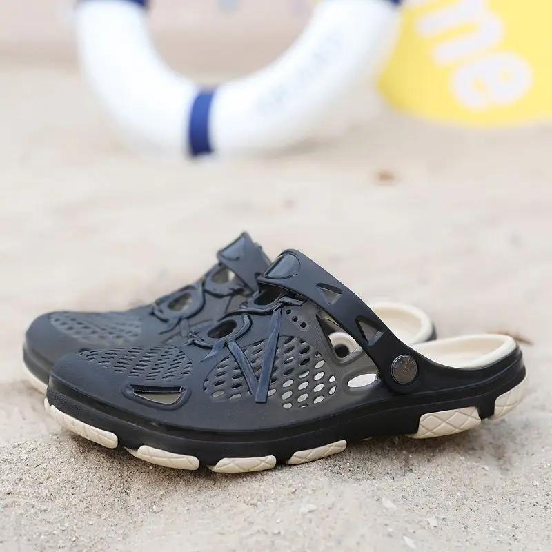 Fashion Slides Men's Shoe Male Slipper Hole Half Mules Eva Pvc Outdoor Beach Elegant Comfortable Cheap Shoes Liquidation Designer Luxury