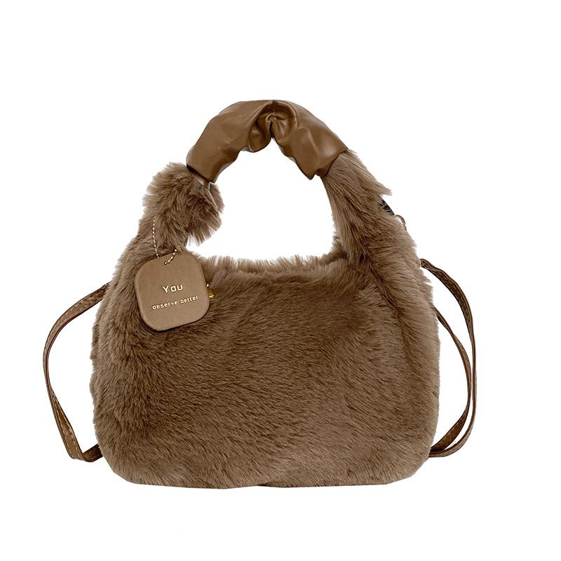 Autumn and winter new high-end texture portable plush bag women's simple fashion trend messenger bag shoulder bag