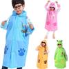 Kinderen Jongens Meisjes PVC Regenjas met Capuchon Regenponcho Leeftijd 4-10 Jaar Roze Blauw Geel
