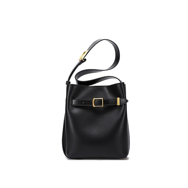 New leather women's bag bucket bag retro cowhide versatile bag shoulder messenger bag women
