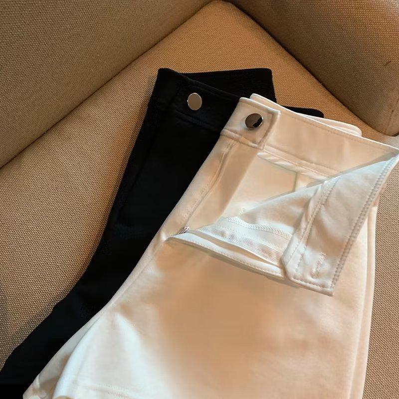 Women's High-Waist Black Slimming Summer Shorts