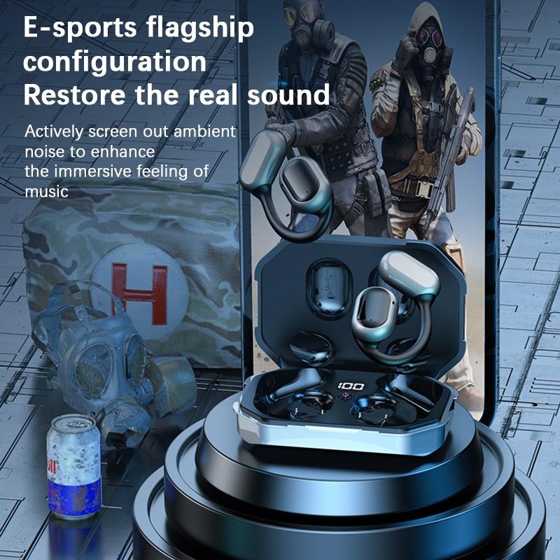 NOU Căști Bluetooth în stil Mecha, fără fir, bas puternic, Căști non-in-ear Reducerea zgomotului Căști pentru jocuri e-Sports