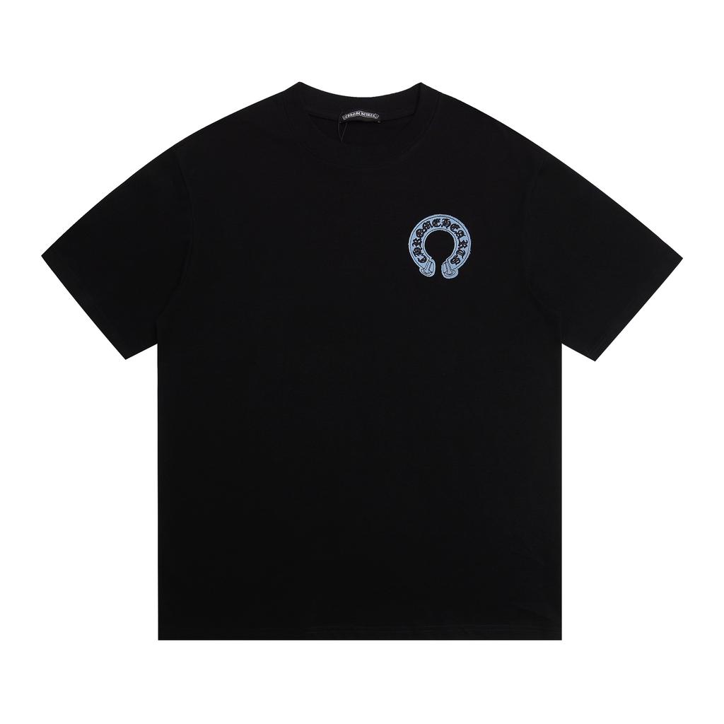 1965 CHROME HEARTS 2025 Vară Nou Bumbac de Înaltă Calitate Gât Rotund Larg Mărime Mare Tricou de Cuplu pentru Bărbați și Femei