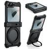 Eary for Samsung Galaxy Z Flip 7 6 Phone Case with Magsafe Wireless Charging 360°Rotatable Stand Built-in Front Screen Protector