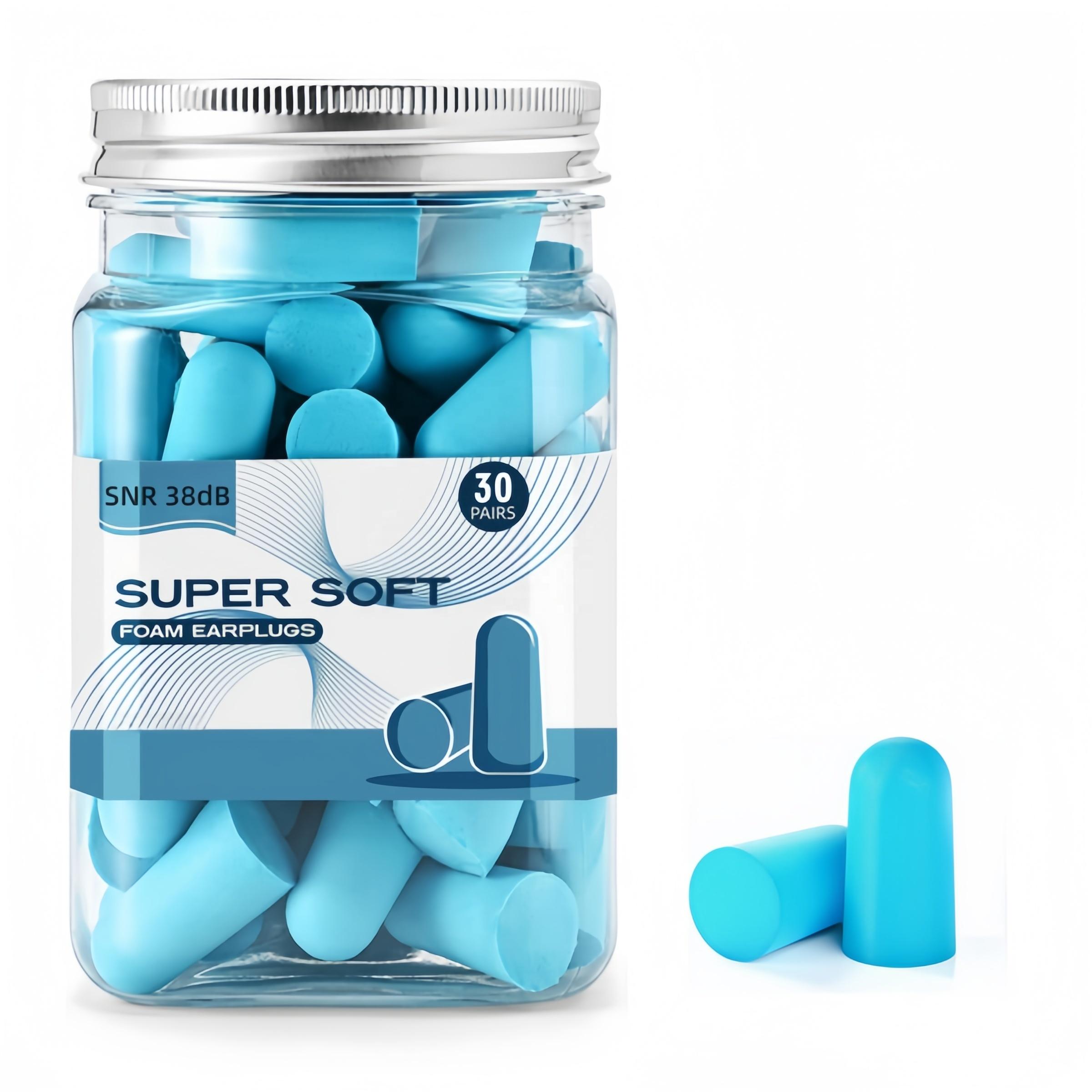In Ear PU Material Reusable Memory Foam Earplugs Sky Blue SNR 38dB Noise Cancelling for Sleeping Concerts 38dB синий