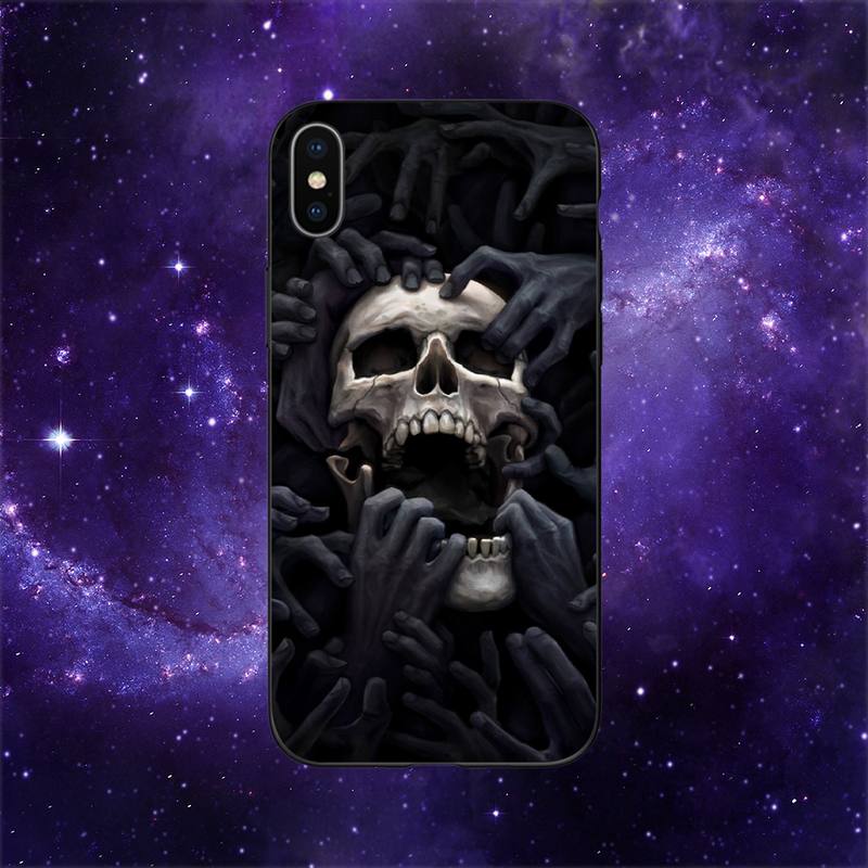 

Чехол для телефона Horror Skull для iPhone 11 12 Mini 13 14 15 Pro XS Max X Plus SE XR Shell iPhoneXS