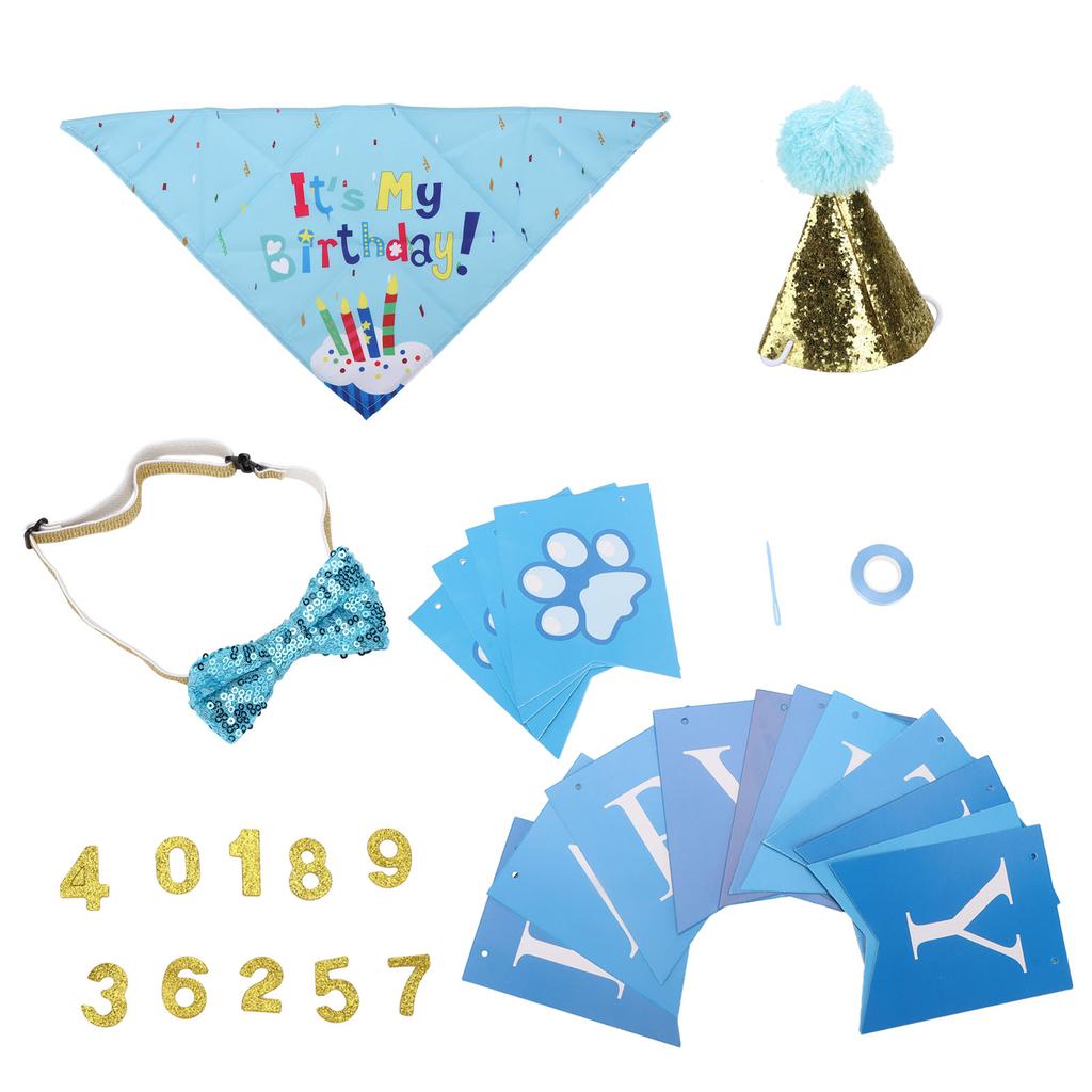 Dog Birthday Party Supplies Scarf Birthday Hat Happy Birthday Banners Dog Paw Balloon Dog Birthday Set