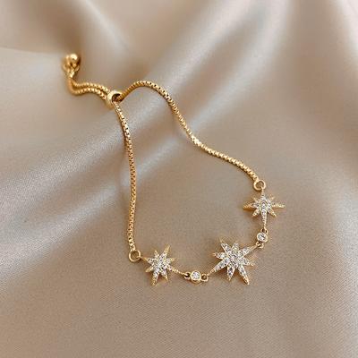 New Exquisite Zircon Star Bracelet Women's Fashion Korean Personality Simple Adjustable Star Bracelet LXY