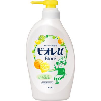 Biore u Biore u Svieža citrusová vôňa Pumpa 480 ml Všeobecné použitie (Biore II) Telové mydlo Naneste primerané množstvo na vlhkú žinku alebo špongiu, napeňte a