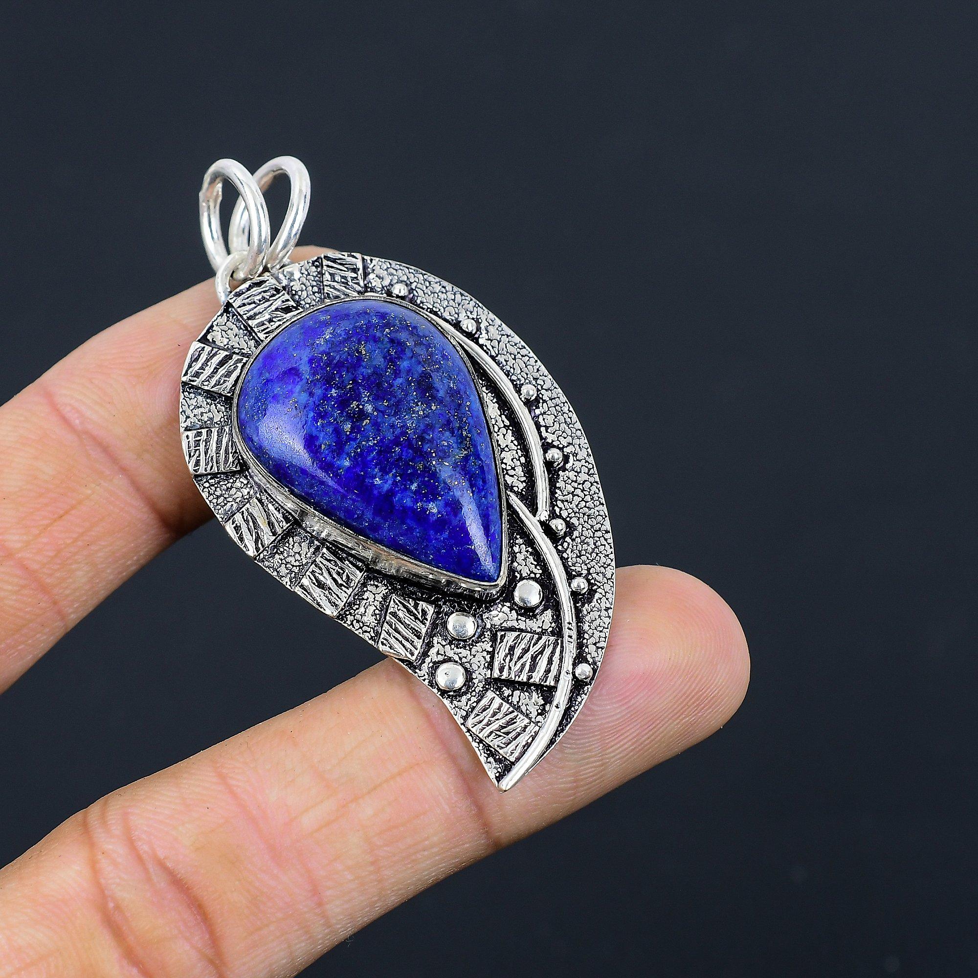 

Натуральный лазурит Ювелирное изделие Подвеска из стерлингового серебра 925 пробы Для женщин