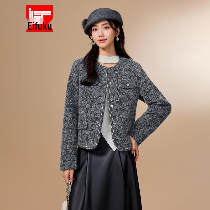 

IEF Women s Elegant Round Neck Short Coat S