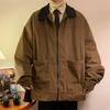 Trendy Casual Large Size Loose Couple Corduroy Velvet Color Matching Jacket