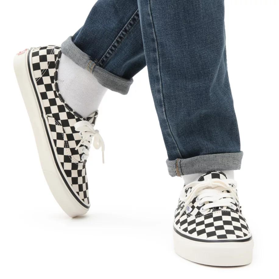 Vans Authentic 44 DX Anaheim Factory Unisex Sneakers White Black Checkerboard VN0A38ENOAK