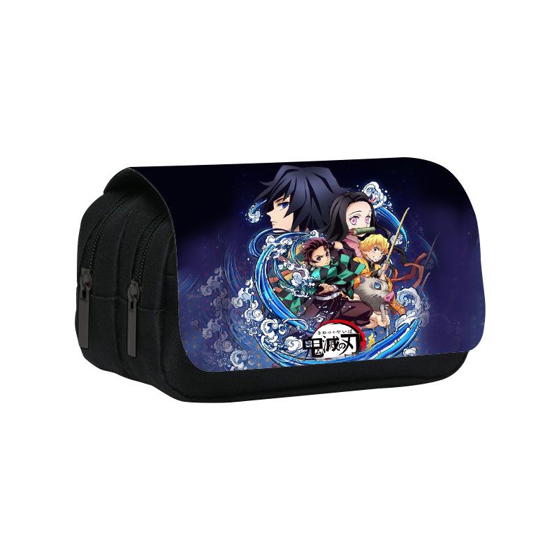 Astuccio a Doppio Strato Kimetsu No Yaiba 22cm/8.7inch Borsa Portapenne Scolastica per Studenti Ampio Spazio Astuccio per Studenti Regalo Scolastico