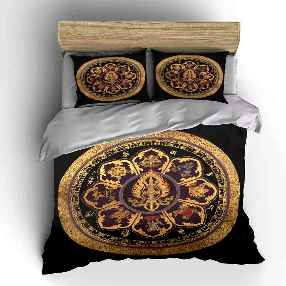 Mandala Tapestry Set - Meditation Decor Soft Comfortable Duvet Cover Bedding Set Included 1*Duvet Cover & 2*Pillowcases,Gift