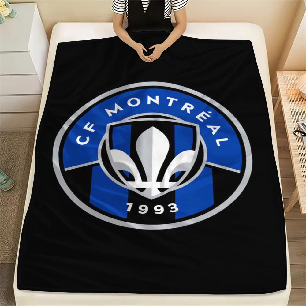 1Pc CF Montreal Print Flannel Blanket High Quality Warm Comfortable Cover for All Seasons Perfect for Gifts Home Decor