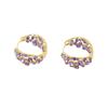 Design Sense Purple Crystal Earrings, Purple Gas Donglai Earrings Versatile Violet Earrings