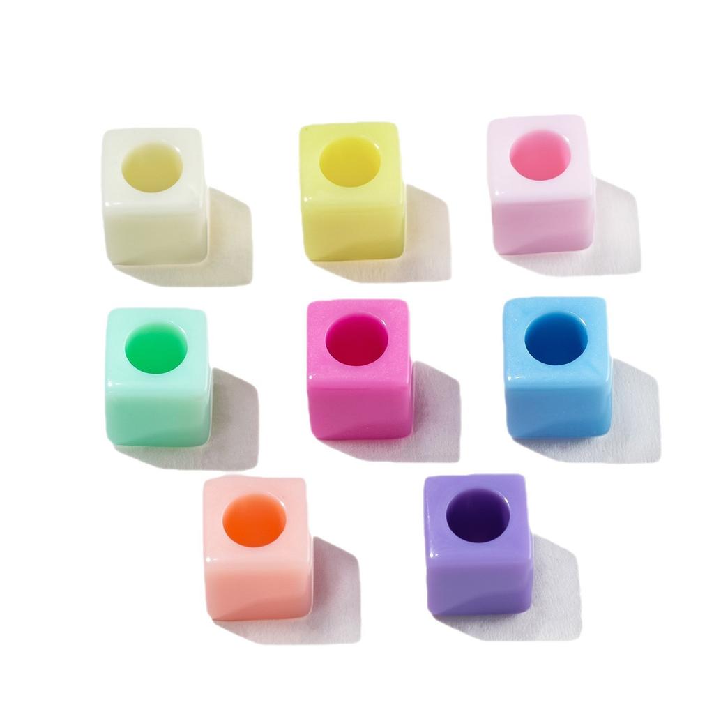 Acrylic 7mm Square Hole Beads Loose Beads Handmade DIY Jewelry Accessories