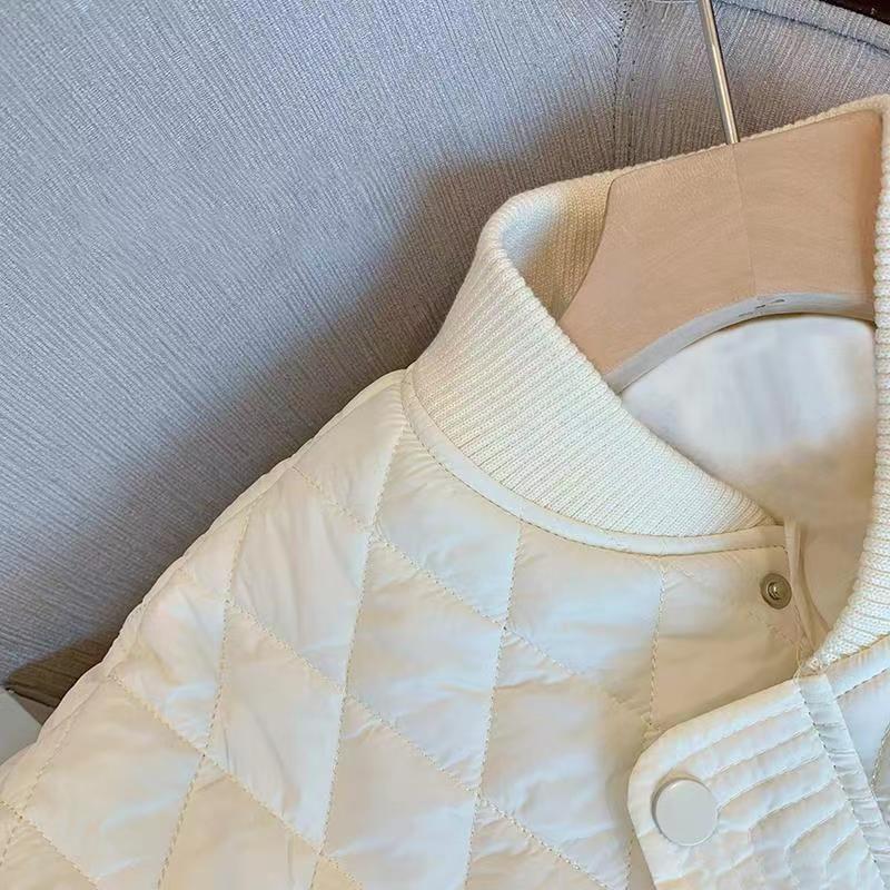 Damen Winter Baseballjacke Kurzer Steppmantel Gefütterte Oberbekleidung Warmer Fliegerstil Mode Freizeitkleidung