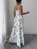 New Summer Floral V-Neck Spaghetti Strap Maxi Dress