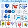 124 Pieces Ocean Theme Balloon Arch Set for Birthday Backdrop Pool Beach Party Sea World & Summer Decoration