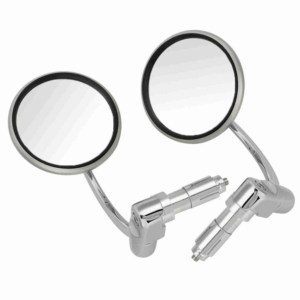 1 Paar Vintage Edelstahl Motorrad Modifiziertes Renn Rückspiegel Reflektierender Seitenspiegel