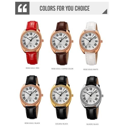 Stylish Women's Watch with Leather Strap, Casual and Business Style, Simple and Lightweight, Waterproof, Cute, Designer Analog Watch, Black and Silver
