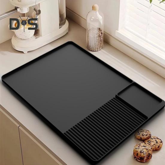 Silicone Coffee Mat 24''x16'' Anti-Spill Coffee Bar Mat Heat Resistant Dish Drying Pad Noise Reduction Shock Absorption Coffee Bar Accessories