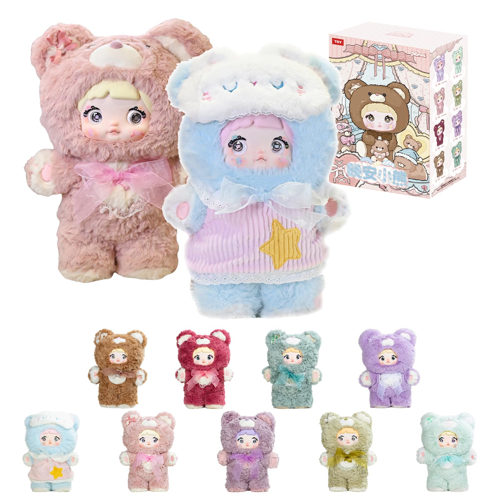 

ЛУЧШАЯ ИГРУШКА x Серия Nommi Bear Плюшевая игрушка Гашапон Фигурка Сюрприз Пластиковая модель Премиальная игрушка из мягкого винила Подарок на день рождения Оригинальный персонаж Рождественский подарок