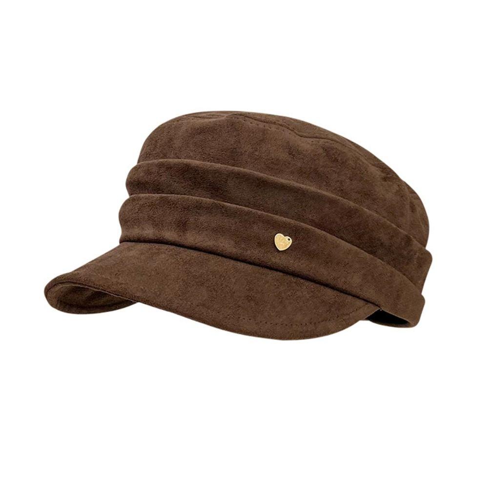 Chamois Flat Cap Korean Style Retro Painter Hat Fashion Suede Equestrian Hat Ladies