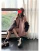 Women's Pink Retro College Style Baseball Jacket - Spring/Autumn Patchwork Casual Top