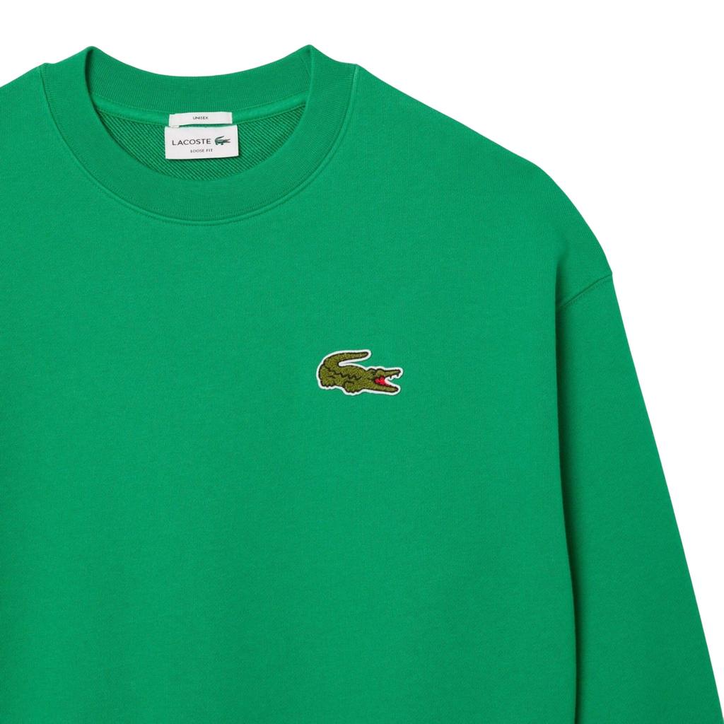 Lacoste Unisex Adult Accent Badge Fleece Loose Fit Sweatshirt