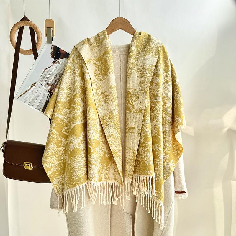 

24 autumn and winter jungle animal scarves imitation cashmere men s and women s fashion versatile scarves thickened warm high-end shawls 196