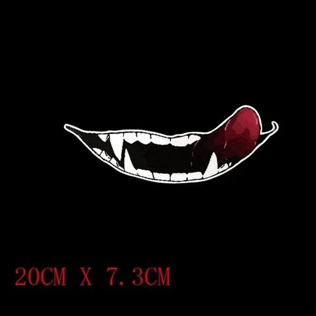 Evil Teeth and Tongue Motorcycle Helmet Fuel Tank Stickers Racing Body Window Funny Decoration Universal Vinyl Decals Universal