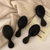 1pc Portable Japanese-Style Black Bristle Comb with Scalp Massage - Ideal for Long Straight Hair,Matte Texture Handle