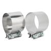 2 Stück Stoßverbindungs-Auspuffhülsenklemmen Edelstahl Schalldämpfer-Bandschellen mit Schrauben für 4-Zoll-Rohr