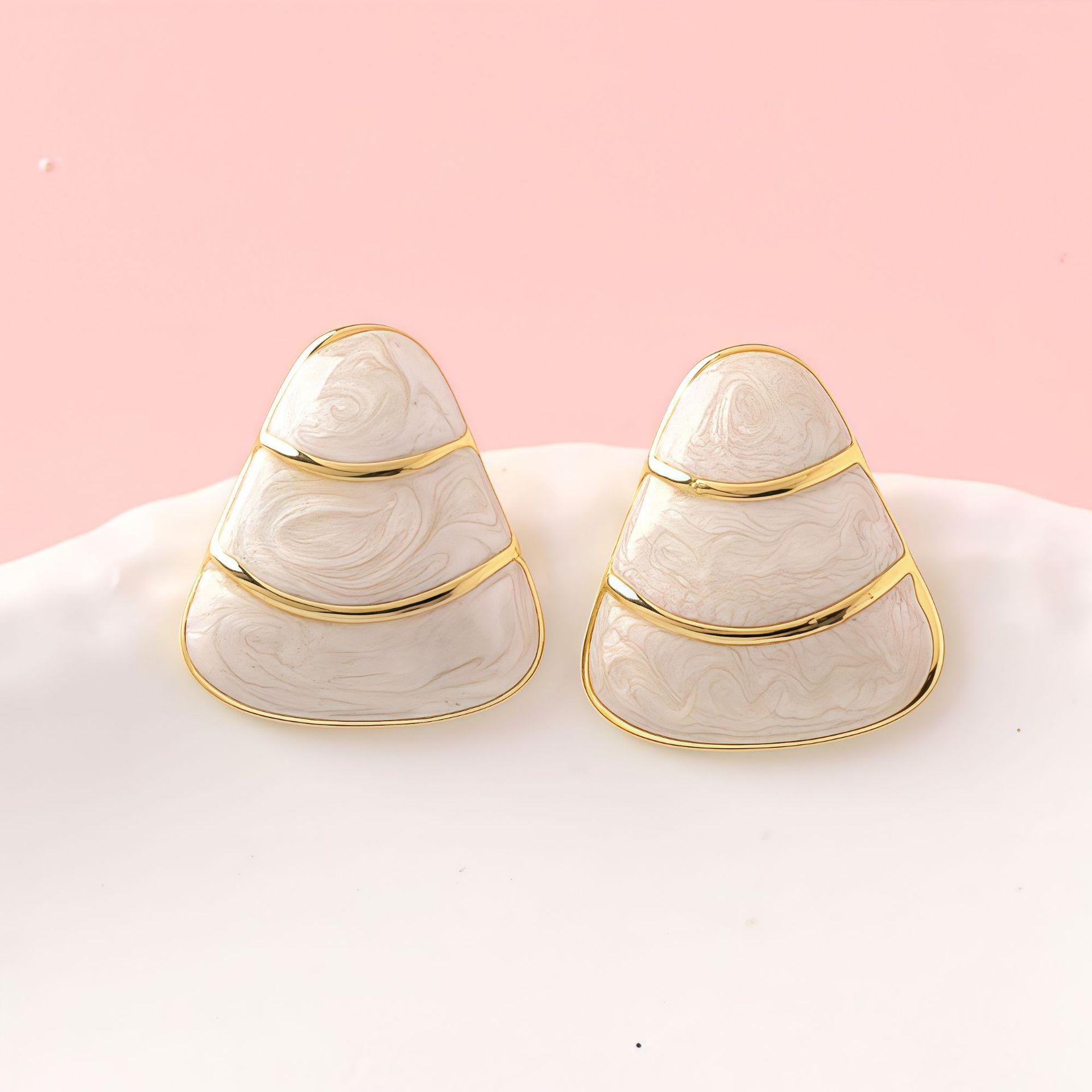 Stylish Triangle Stainless Steel Drop Earrings with High-End Feel